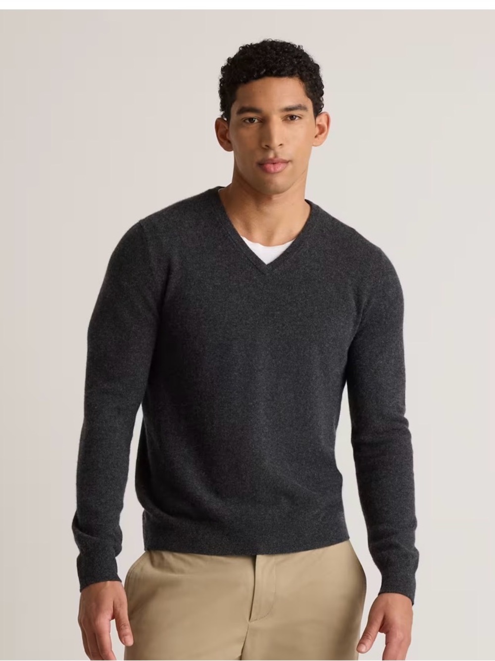 NWT🤩Quince Men’s Charcoal 100 % Mongolian Cashmere Crewneck Sweater Sixe XL